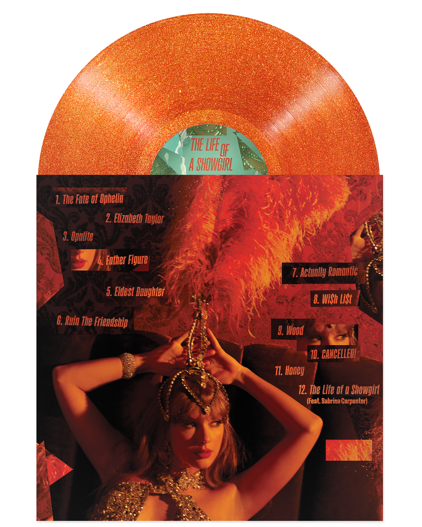 Taylor Swift - The Life of a Showgirl: Sweat And Vanilla Perfume Portofino Orange Glitter Vinyl