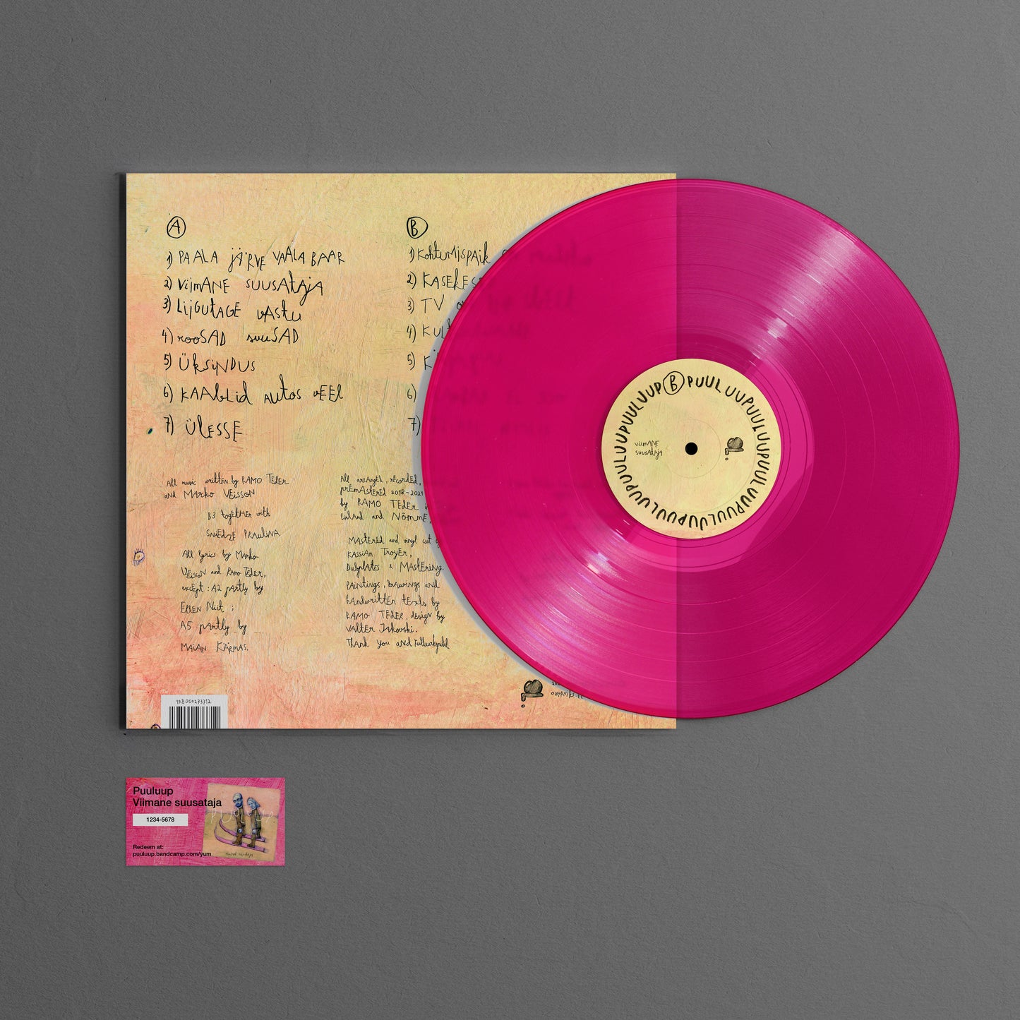 Puuluup "Viimane suusataja" [Limited Edition] Transparent Neon Pink LP (2024 repress)
