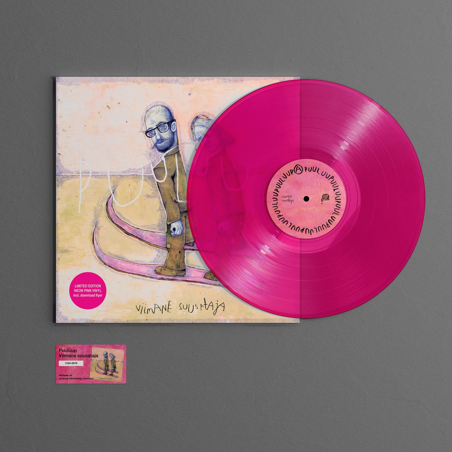 Puuluup "Viimane suusataja" [Limited Edition] Transparent Neon Pink LP (2024 repress)